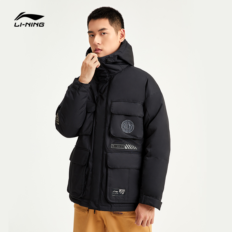 李宁羽绒服中长2021冬季串标肖战同保暖加厚短款运动羽绒服