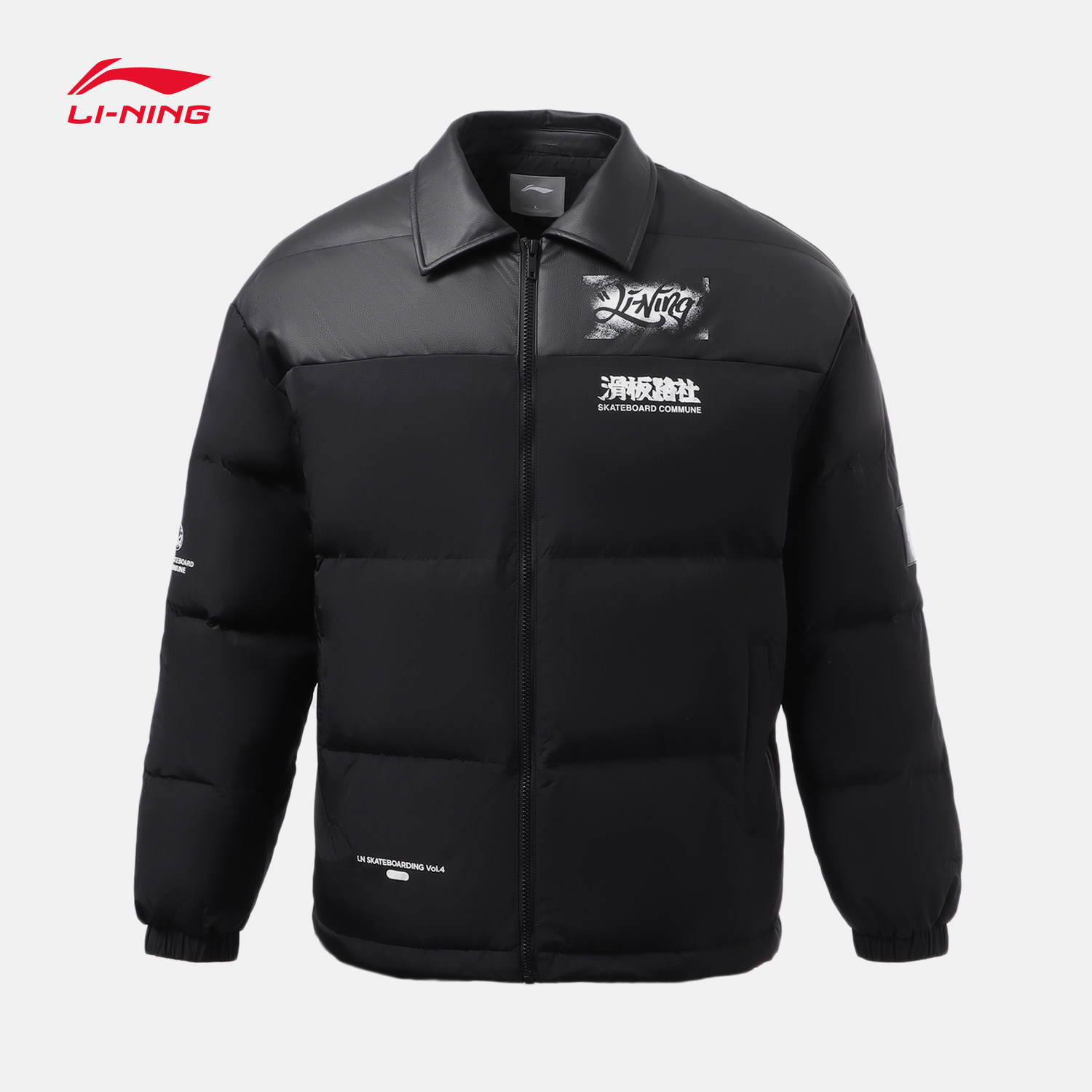 李宁羽绒服男连2021冬季新款滑板系列宽松防风运动羽绒服
