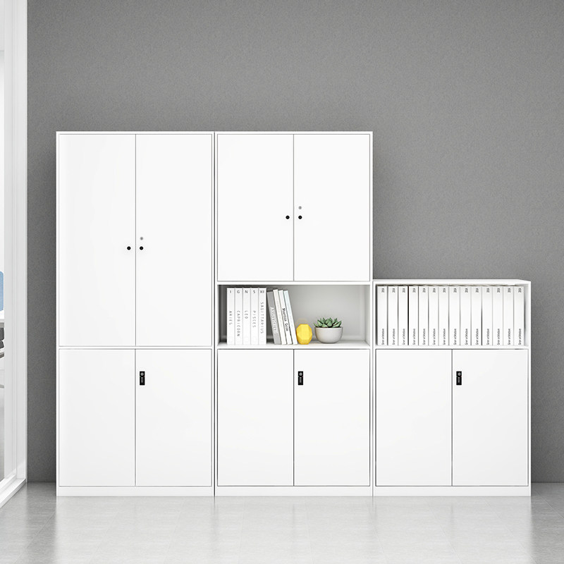 办公白色文件柜矮柜密码锁资料档案柜储物柜钢制书柜文件柜