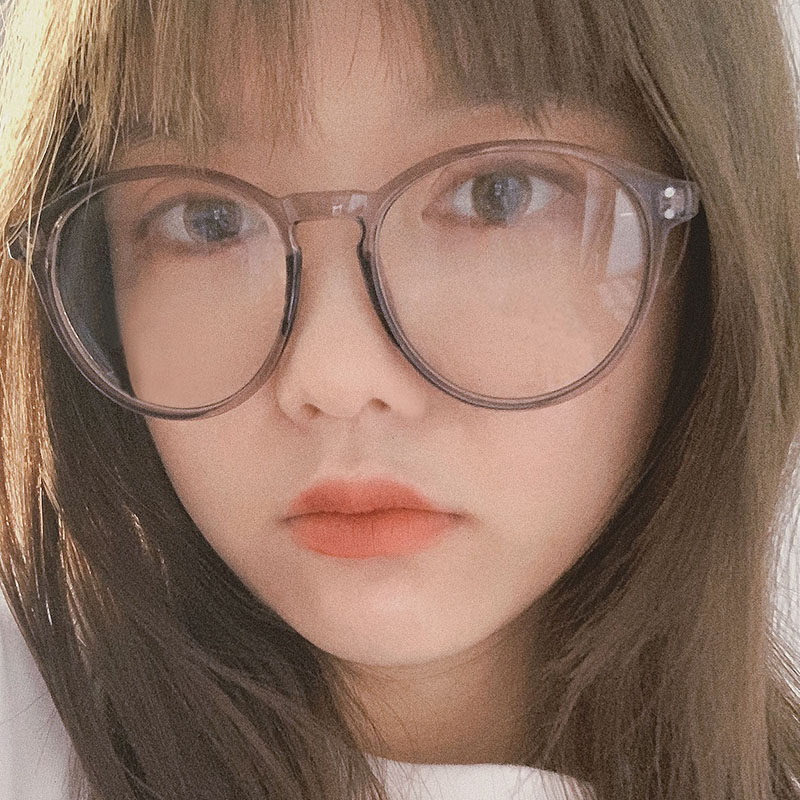 明眼镜框ins大框圆脸大脸显瘦灰色定制成品光学镜