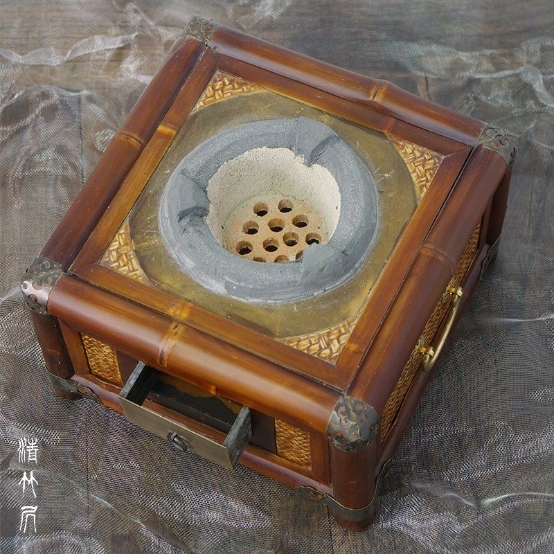 茶炉家用炭火火炉竹炉碳炉木炭橄榄核桃炭铁壶茶道