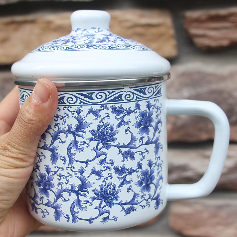 搪瓷复古可爱瓷杯卡通奶杯咖啡杯怀旧茶缸铁杯奶杯