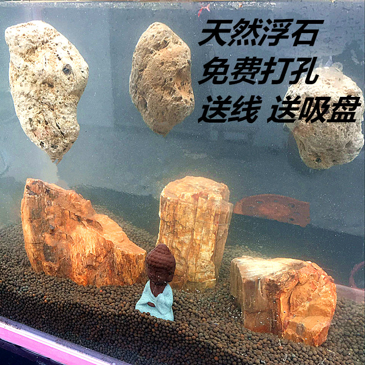 纯天然浮石鱼缸造景悬浮石头水族装饰景观非人造石火山岩石造景石