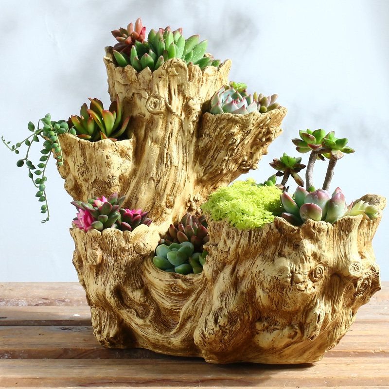 多肉创意花盆个性大口径树脂植物多孔组合拼盘花盆