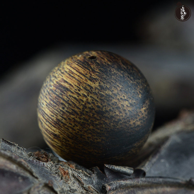 沉香沉水越南芽庄白奇楠单珠保真16mm天然木质佛珠