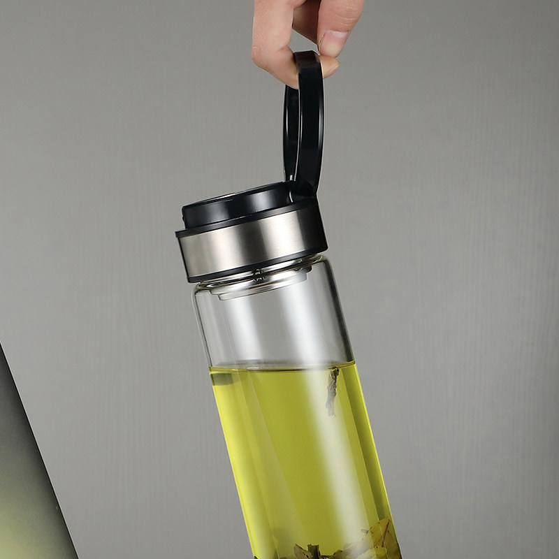 富光玻璃杯500600ml便携单层泡茶茶杯过滤随手水杯玻璃杯