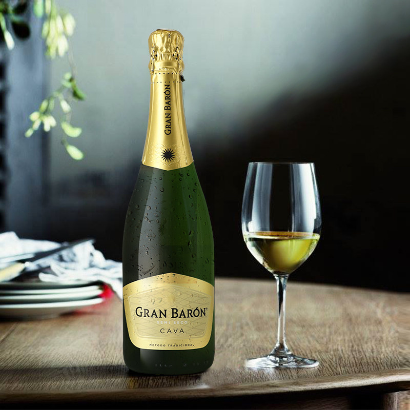 起泡骏德酒业西班牙卡瓦cava酒原瓶进口伯爵绿牌起泡及香槟葡萄酒