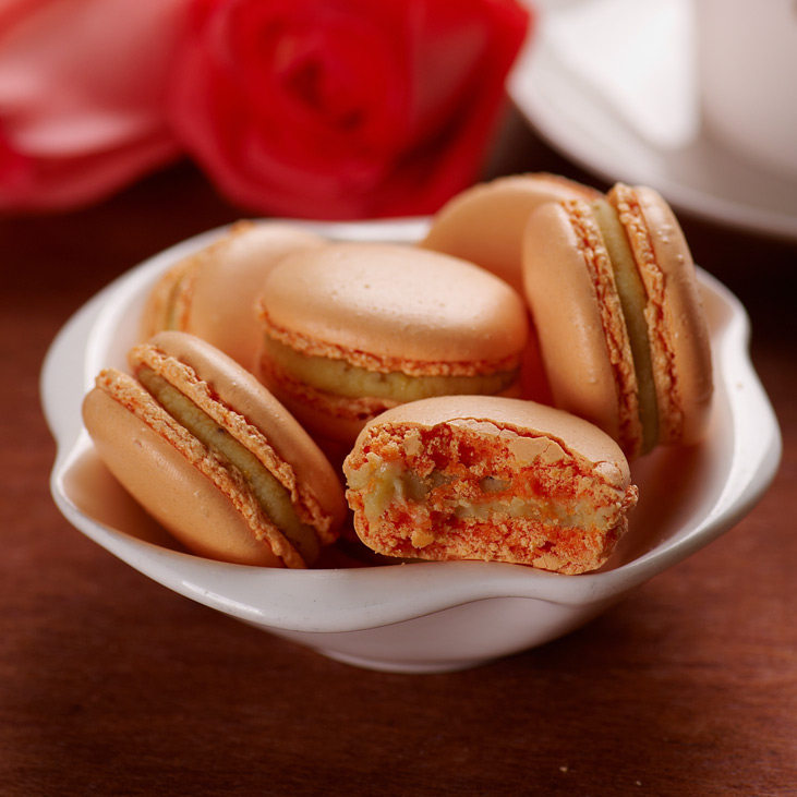 食婶mrssweet礼盒盒装橙色开心开心果果味马卡龙零食传统西式糕点