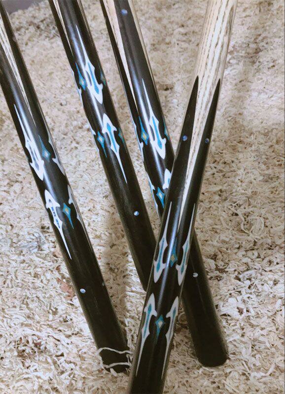 球杆斯诺克八白白蜡木球桌球独品雕刻镶嵌穿云台球杆