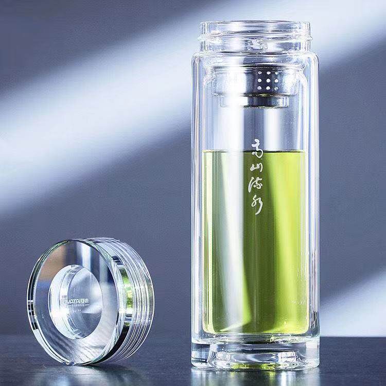 亚泰双层玻璃杯透明高端便携携带高山流水水泡玻璃杯