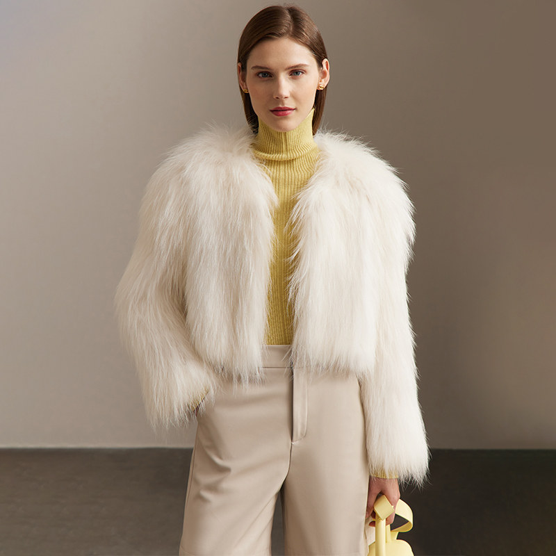 amii白貉毛皮草2022年冬季新款奢华蓬松顺滑时尚皮草