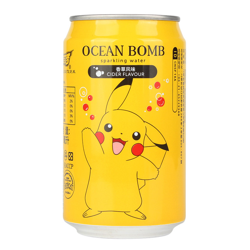 台湾精灵宝可梦oceanbomb神奇宝贝香草碳酸汽水皮卡丘碳酸饮料
