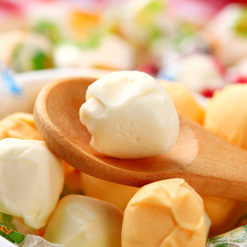 不二家原味牛乳糖芒果味牛奶软糖儿童水果糖婚庆喜糖散装500g