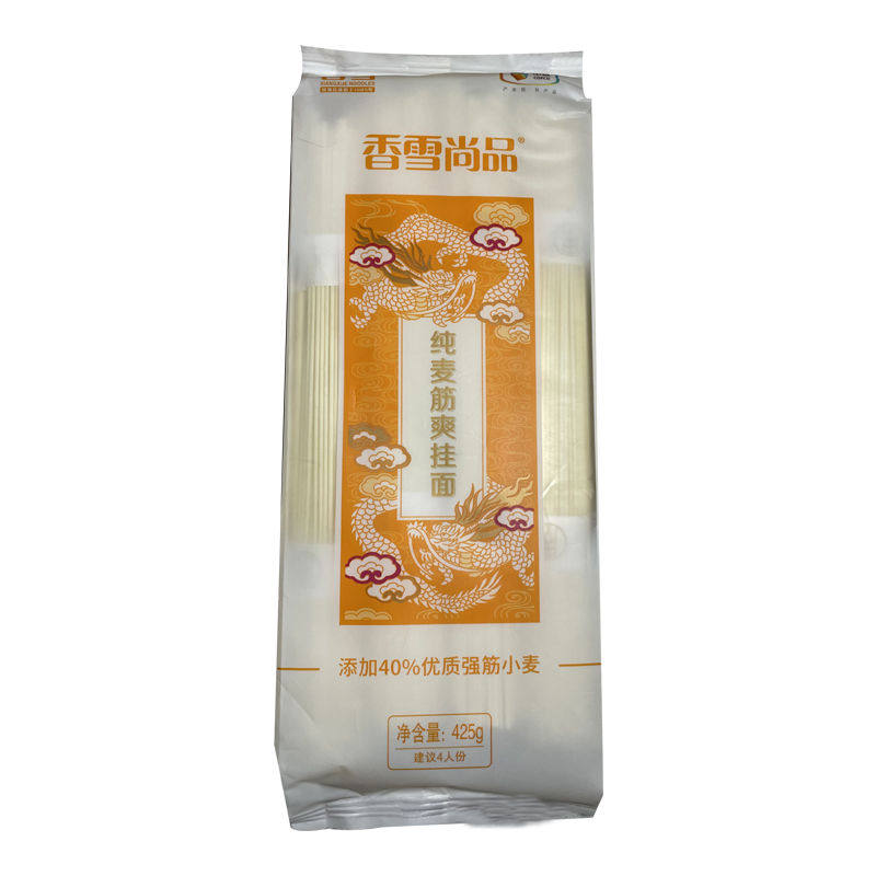 中粮香雪挂面纯麦筋爽425克x6袋装细条型劲道面条