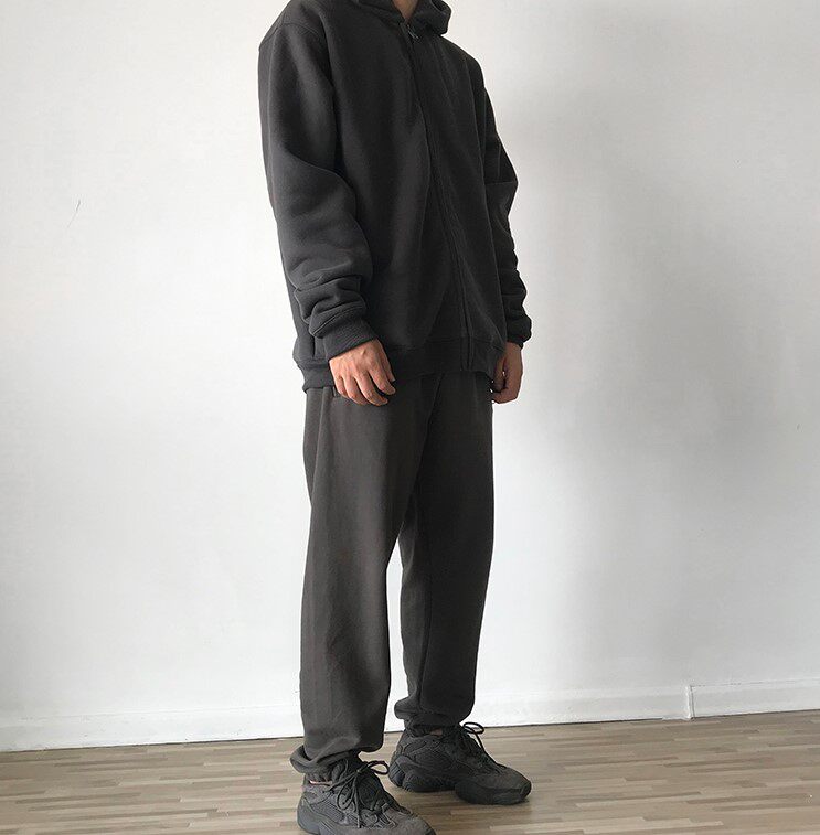 正确yeezyseason6椰子高街侃爷同款宽松纯色色加运动休闲裤