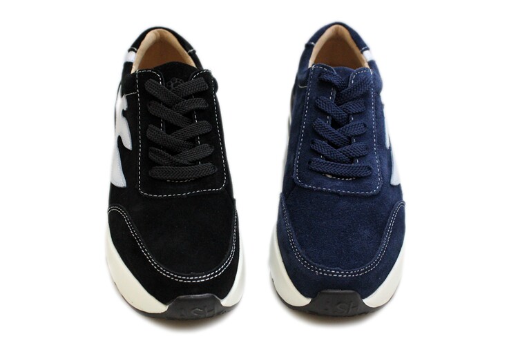 hangten欢腾腾秋舒适反绒皮厚厚底系带女鞋单鞋