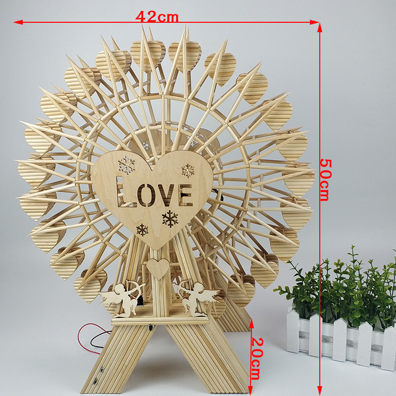 手工摩天轮走心拼装创意竹艺木棒筷子竹签包筷子模型制作工具