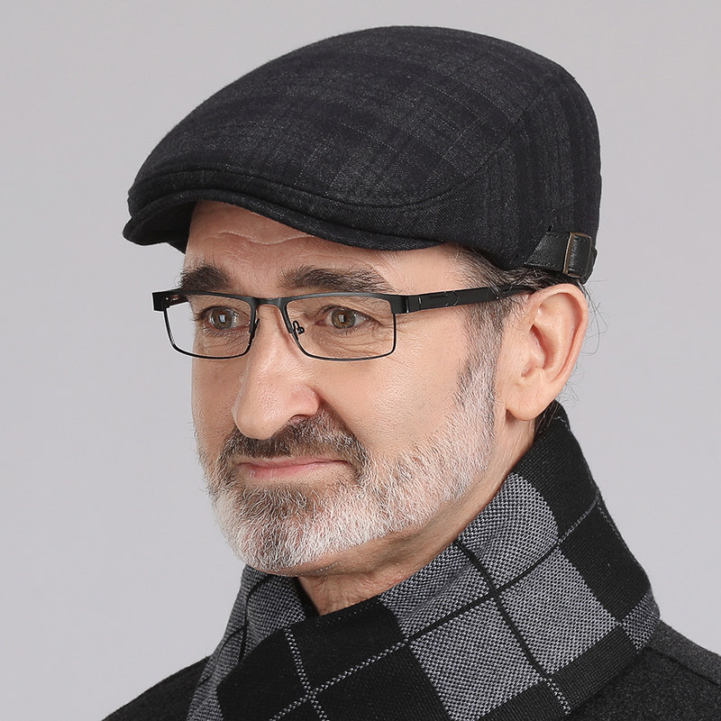 帽子春秋老人鸭舌帽中老年人男士薄款贝雷帽春夏爸爸帽子
