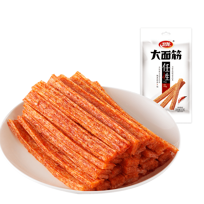 【卫龙旗舰店】大面筋106g*8 辣条零食麻辣80后儿时辣片小吃特产