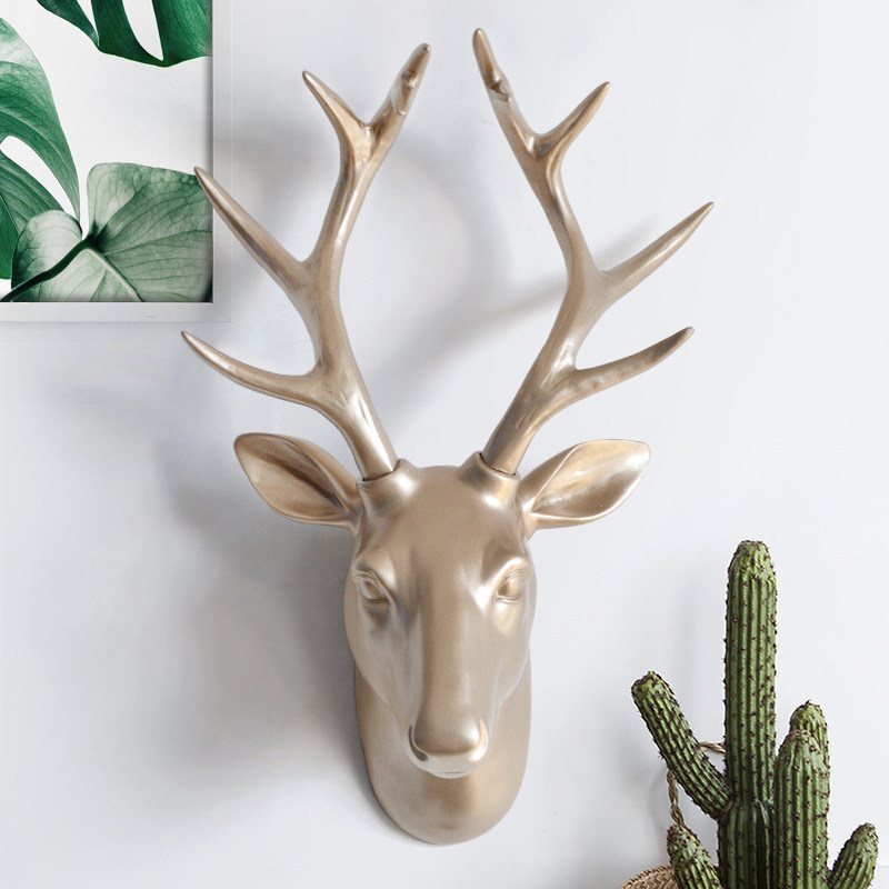 客厅墙面餐厅墙上北欧鹿角装饰品创意壁饰