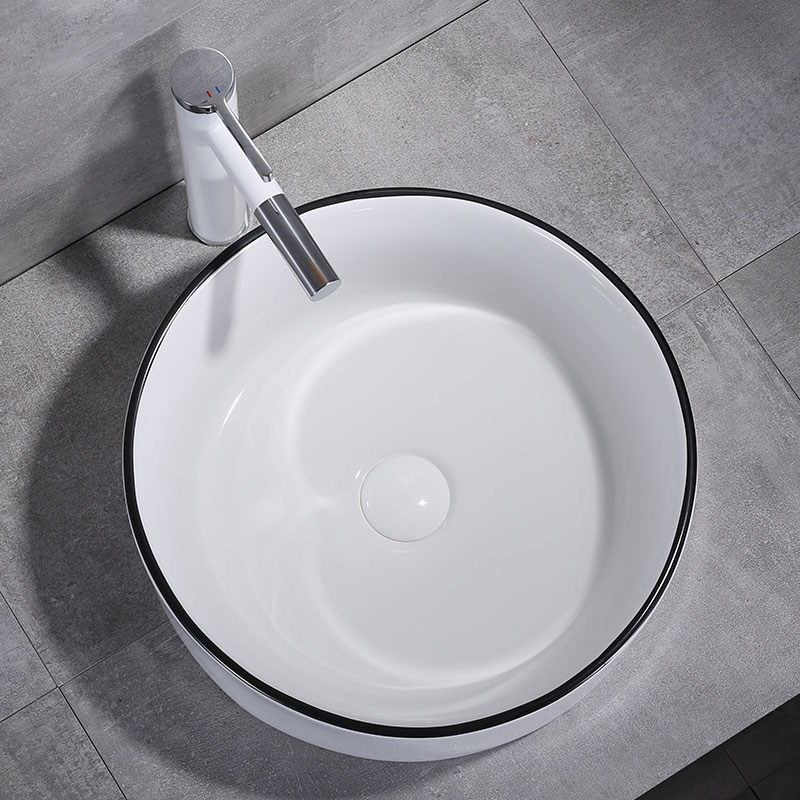 北欧现代简约黑色陶瓷方形洗手池洗手盆洗脸盆台上盆小号面盆水盆