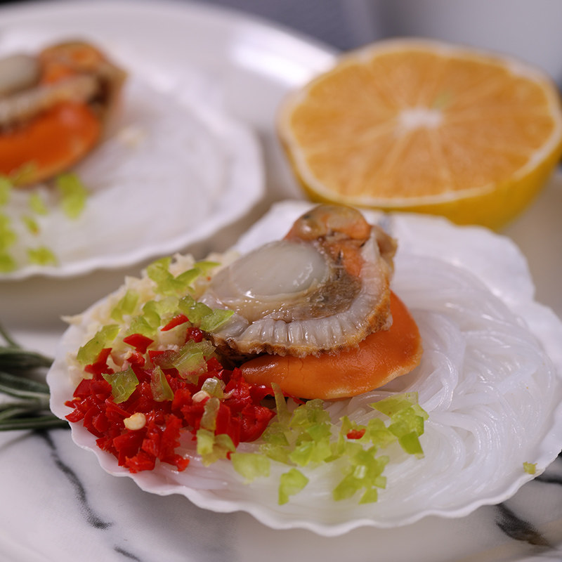 扇贝蒜蓉粉丝海鲜水产超大冷冻肉蒸仙贝即食扇贝