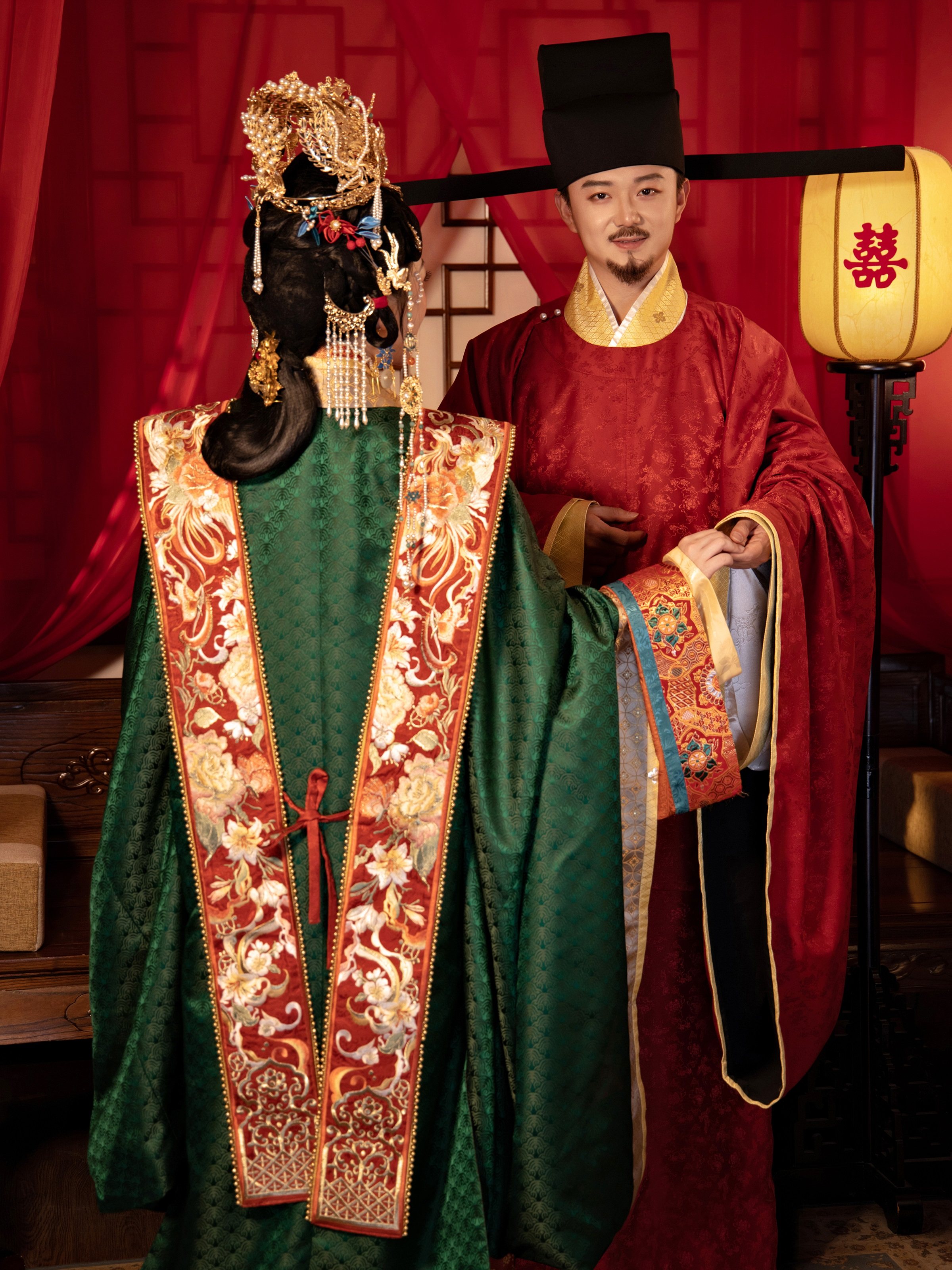 听月汉服凤冠霞帔圆领结婚男宋小筑原创鸾鸣婚服古风