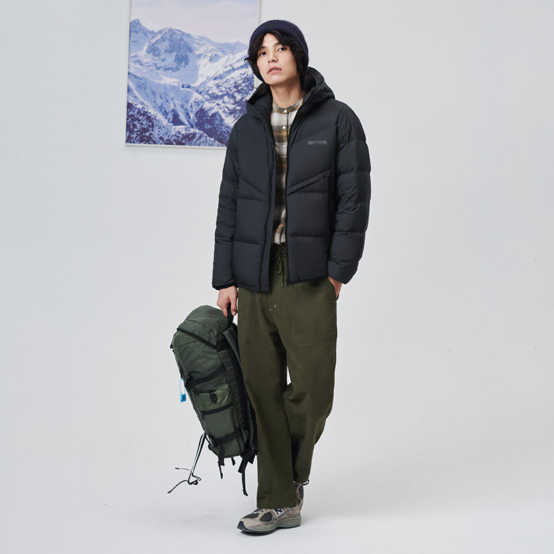 outdoorproducts新款潮牌男式羽绒服连帽外套秋冬保暖羽绒服