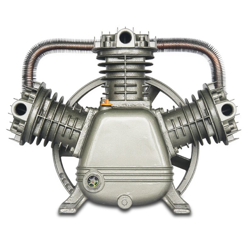 工业机头空气压缩机喷漆木工配件气泵打气空压机三缸冲气泵