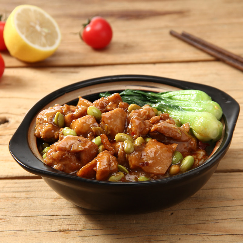 蒸食惠毛豆烧鸡200g*10袋速冻料理包速食菜半成品菜快餐方便菜