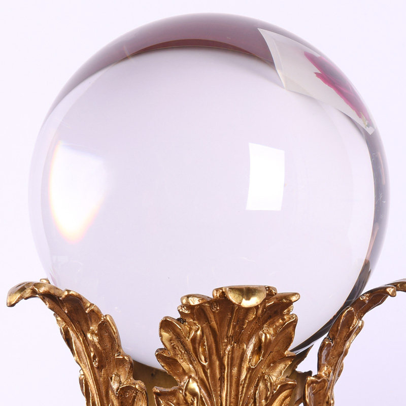 欧式透明白色水晶球摆件别墅书房客厅玄关办公室摆件