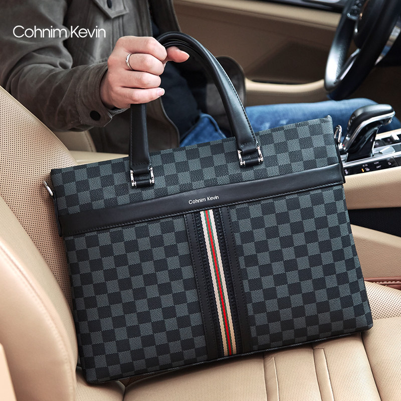 mlv真皮公文包潮流时尚男包休闲商务包包lvho男士包袋