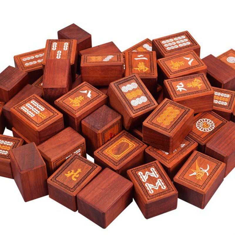 麻将将牌大号家用实木木木手搓375cm木盒筹码家用麻将