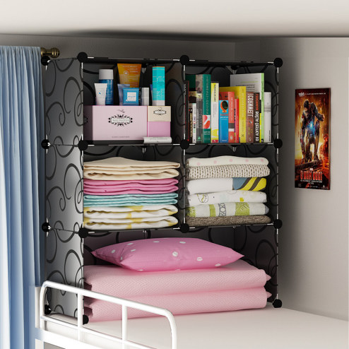 床上衣柜收纳大学生置物架女寝室物架下铺住校必备衣物收纳柜