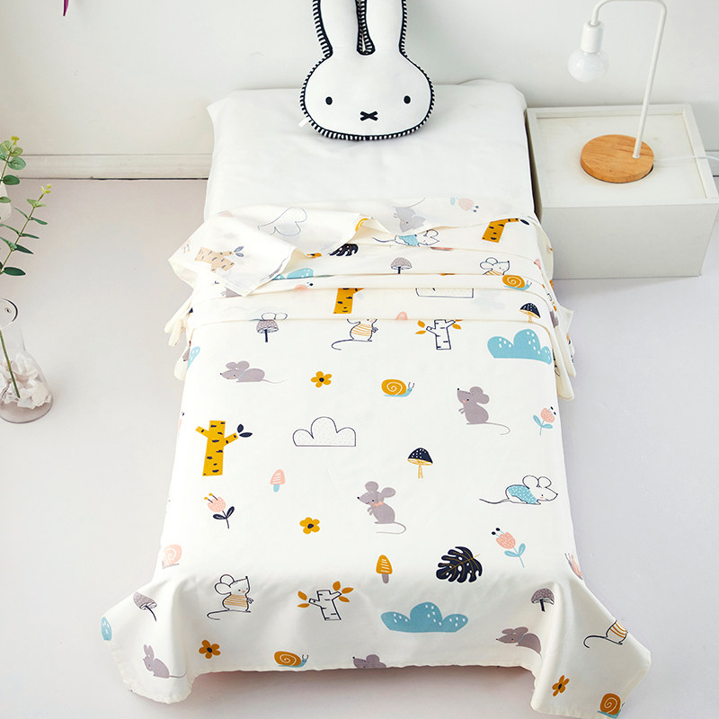 定做儿童床单单件全棉卡通1.2m婴儿宝宝纯棉斜纹被单宿舍1.5米1.