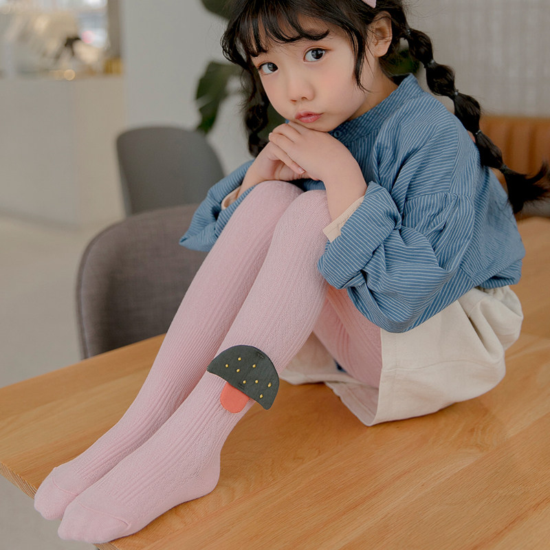女童打底裤春秋薄款儿童连裤袜外穿宝宝白色舞蹈袜棉女孩连体袜字