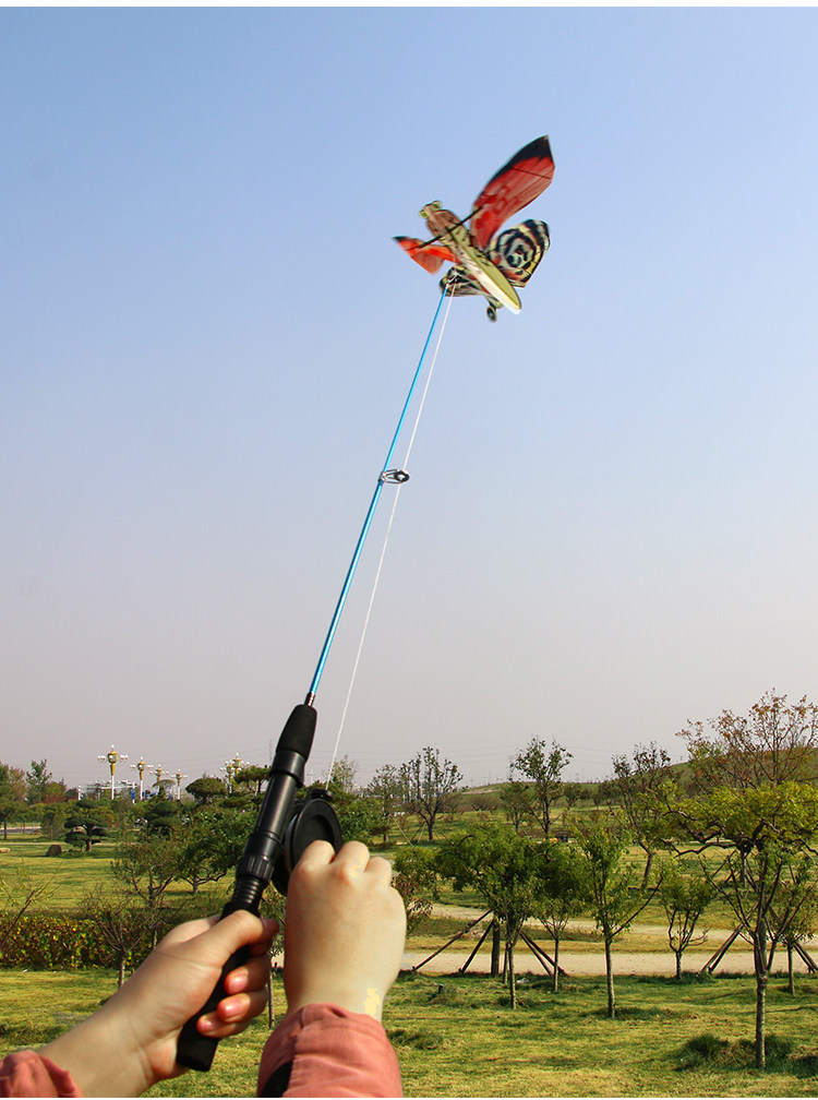 风筝鱼竿动态塑料迷你老鹰燕子蝴蝶潍坊儿童风筝