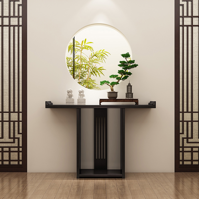 玄关新中式条案装饰走廊门厅仿古禅意实木中式玄关台