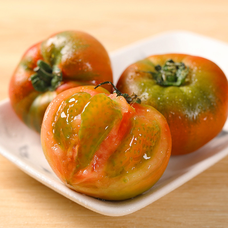 丹东铁皮柿子5斤草莓小洋绿腚火晶碱地西红柿番茄