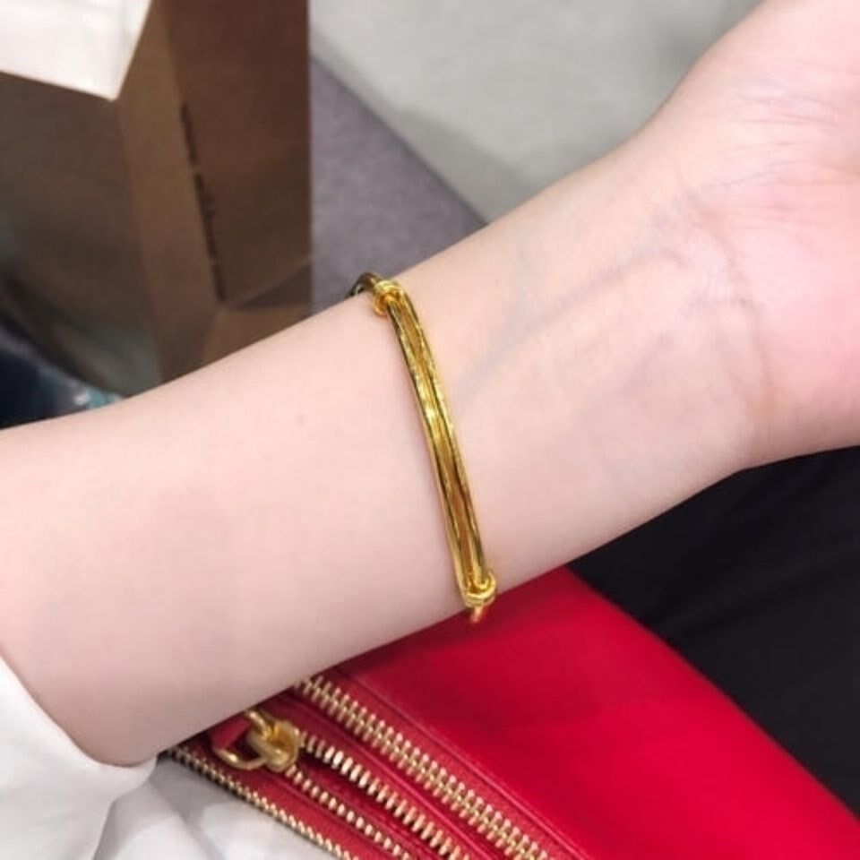 手镯真金老凤详纯9999金手镯女实心不掉色可调手镯