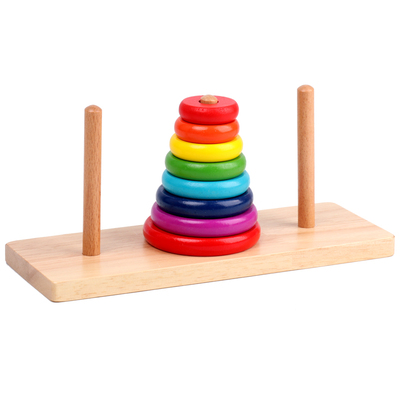 吉妮兔木制8层10层汉诺塔套柱儿童益智玩具河内塔宝宝益智力通关