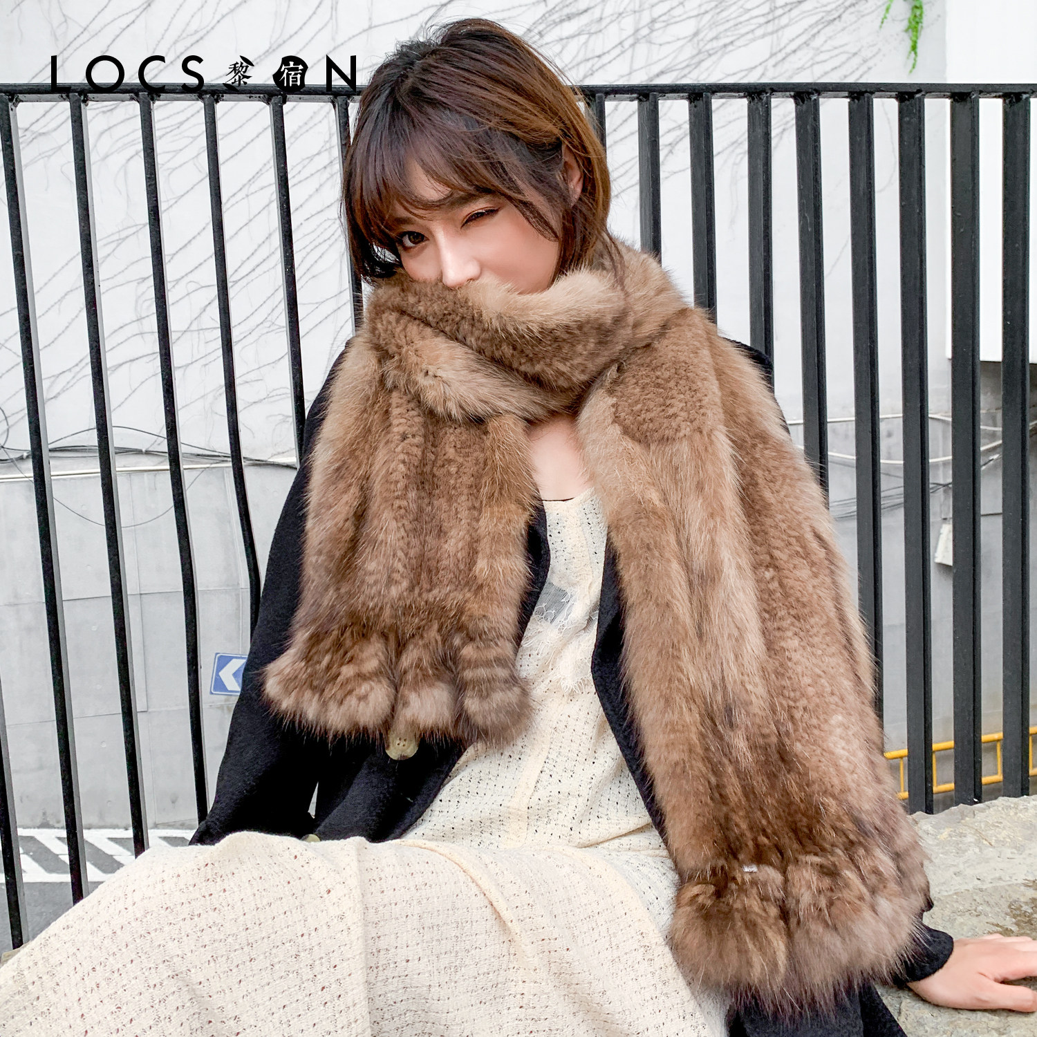 黎宿貂皮皮围巾男女水貂紫貂毛奢级长款皮草围巾围巾