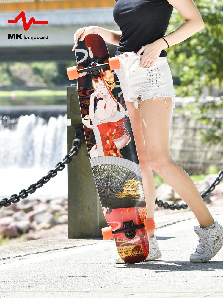 mkskateboard般若长板专业滑板初学者女生板刷街平花滑板