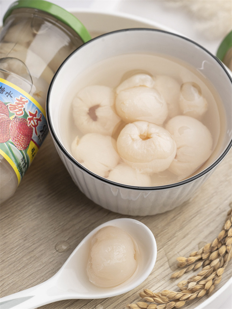 糖水荔枝罐头即食水果罐头商用248g6罐整箱玻璃水果罐头