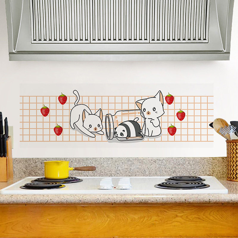 厨房防油贴纸厨柜灶台用墙油烟机壁纸防水自粘墙贴