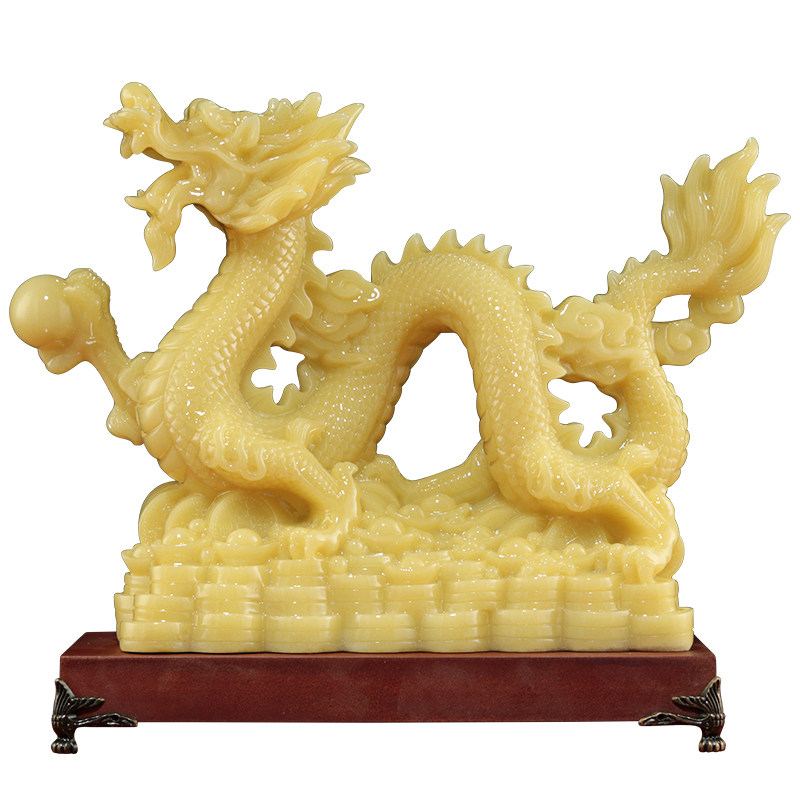玉石工艺品酒柜玄关中式客厅家居龙摆件招财龙招财摆件