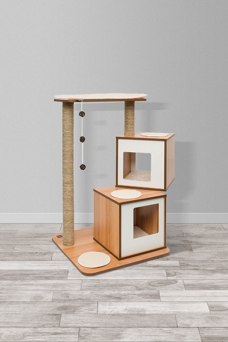 catit豪华猫爬架猫抓多层猫窝一体跳台抓柱锻炼身体猫爬架