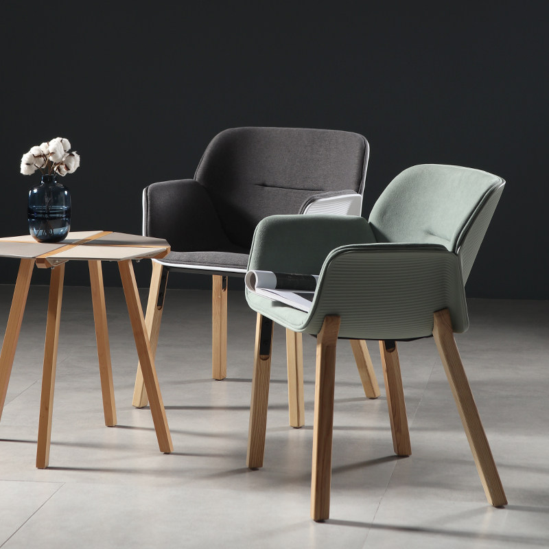 慵懒空间北欧轻奢靠背餐椅餐厅椅子售楼部实木餐椅