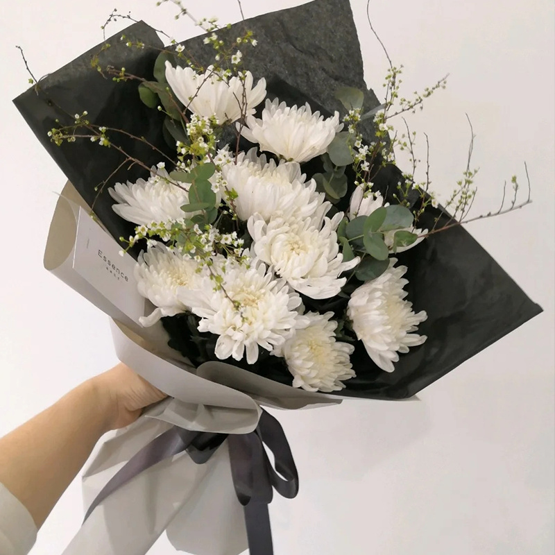 清明节菊花花束扫墓祭奠白事追悼鲜花速递长沙天心鲜花速递同城