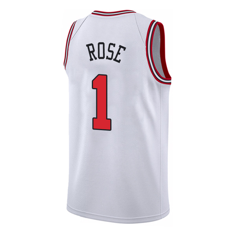 公牛1号德里克罗斯球衣rose骑士热压球迷城市篮球服